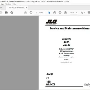 JLG 400S 460SJ Service & Maintenance Manual (3121671)  - PDF DOWNLOAD Eng
