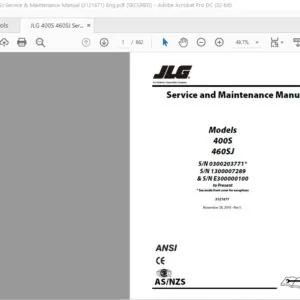 JLG 400S 460SJ Service & Maintenance Manual (3121671) - PDF DOWNLOAD Eng