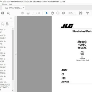 JLG 400SC 460SJC PVC 2001 2007 Parts Manual (31215020) - PDF DOWNLOAD