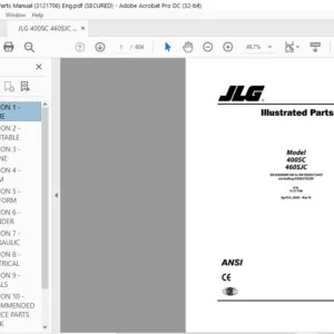 JLG 400SC 460SJC Parts Manual (3121706) - PDF DOWNLOAD Eng