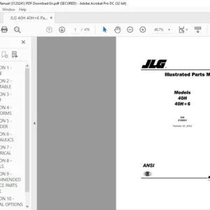 JLG 40H 40H+6 Parts Manual (3120241) -  PDF Download En