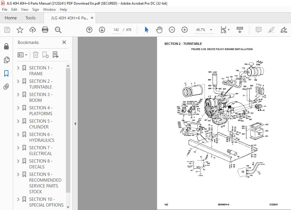 JLG 40H 40H+6 Parts Manual (3120241) - PDF Download En - HeyDownloads ...