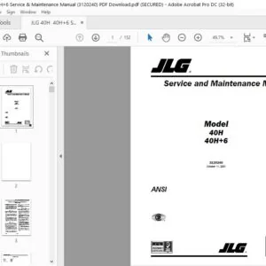 JLG 40H 40H+6 Service & Maintenance Manual (3120240) - PDF Download