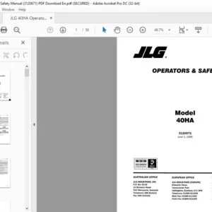 JLG 40HA Operators & Safety Manual (3120671) -  PDF Download En