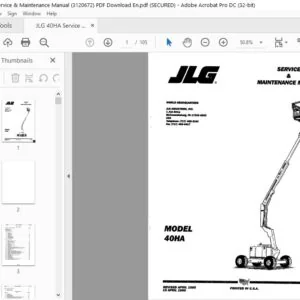 JLG 40HA Service & Maintenance Manual (3120672) PDF Download En