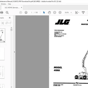 JLG 40 HA Service & Maintenance Manual (3120672)  - PDF Download (Eng)