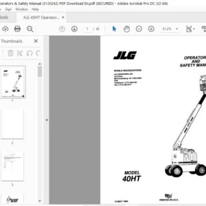 JLG 40HT Operators & Safety Manual (3120242) PDF Download En