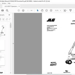 JLG 40HT Operators & Safety Manual (3120242)  - PDF Download  (eng)