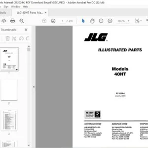 JLG 40HT Parts Manual (3120244) PDF Download En