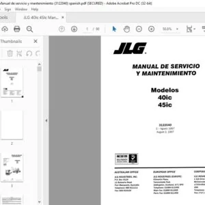 JLG 40Ic 45Ic Manual de servicio y mantenimiento (3122040)  PDF - DOWNLOAD spanish