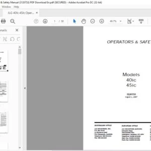 JLG 40Ic 45Ic Operator & Safety Manual (3120733)  - PDF Download (Eng)