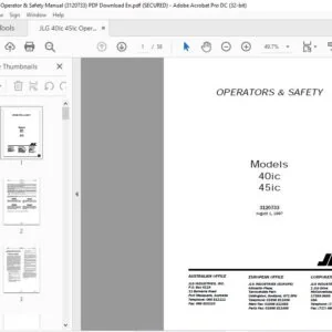 JLG 40Ic 45Ic Operator & Safety Manual (3120733) PDF- Download En