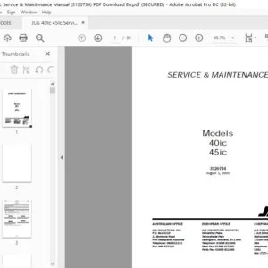 JLG 40Ic 45Ic Service & Maintenance Manual (3120735) PDF Download En