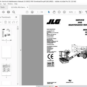 JLG 40Ic 45Ic Service & Maintenance Manual (3120852) PDF- Download En
