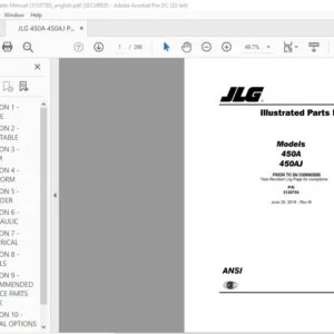 JLG 450A 450AJ PVC Parts Manual (3120750) - PDF DOWNLOAD (ENGLISH)