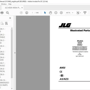 JLG 450A 450AJ Parts Manual (3121660) - PDF DOWNLOAD