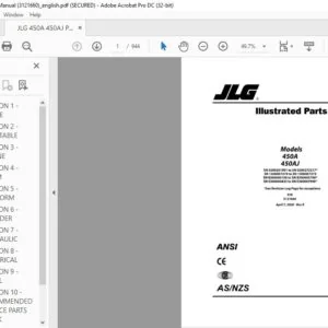 JLG 450A 450AJ Parts Manual (3121660) - PDF DOWNLOAD  (ENGLISH)