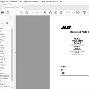 JLG 450A & 450AJ Series II Parts Manual (3121243) - PDF DOWNLOAD  English