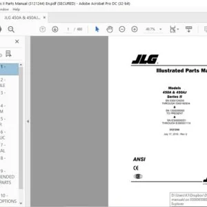 JLG 450A & 450AJ Series II Parts Manual (3121244)  - PDF DOWNLOAD En