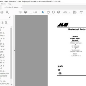 JLG 450A & 450AJ Series II Parts Manual (3121244) - PDF DOWNLOAD  English