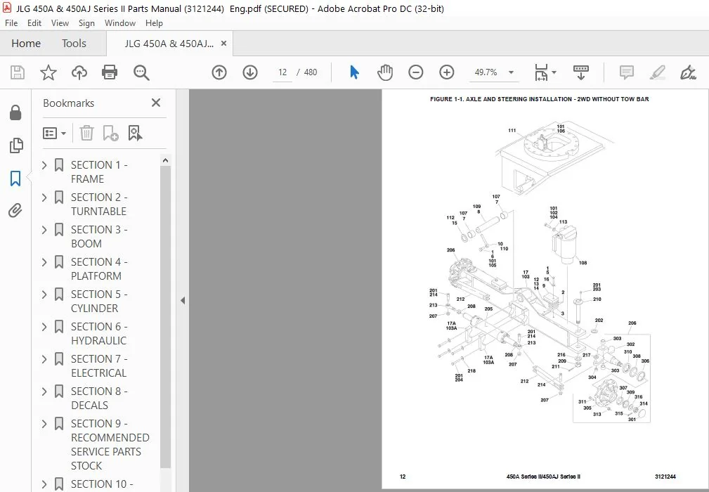 JLG 450A & 450AJ Series II Parts Manual (3121244) - PDF DOWNLOAD Eng - Image 3