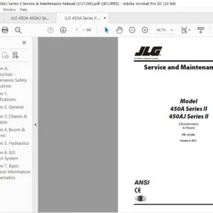 JLG 450A Series II 450AJ Series II Service & Maintenance Manual (3121290) - PDF DOWNLOAD