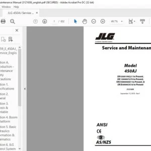 JLG 450AJ Service & Maintenance Manual (3121659) - PDF DOWNLOAD (ENG)