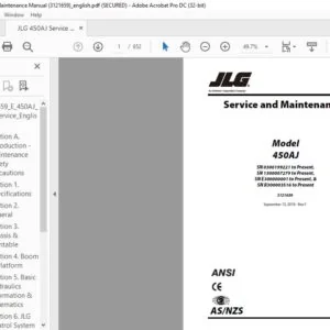 JLG 450AJ Service & Maintenance Manual (3121659) - PDF DOWNLOAD (ENG)