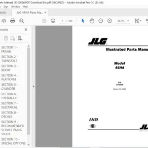 JLG 45HA Parts Manual (3120626)PDF - Download En