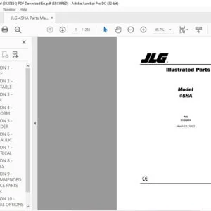 JLG 45HA Parts Manual (3120824) -  PDF Download