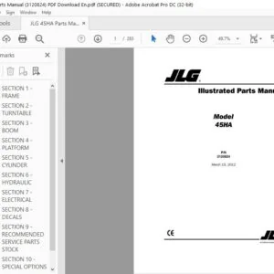 JLG 45HA Parts Manual (3120824) PDF Download En