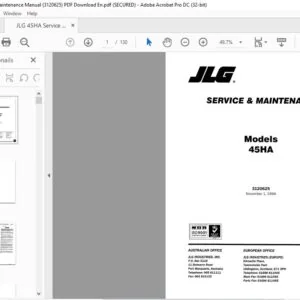 JLG 45HA Service & Maintenance Manual (3120625)  - PDF Download (Eng)