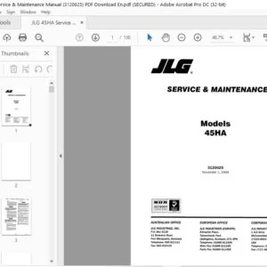 JLG 45HA Service & Maintenance Manual (3120625)  - PDF Download  (En)
