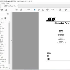 JLG 510AJ Parts Manual (3121182) - PDF DOWNLOAD   (Eng)