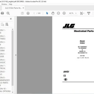 JLG 510AJ Parts Manual (3121182) - PDF DOWNLOAD  (ENG)