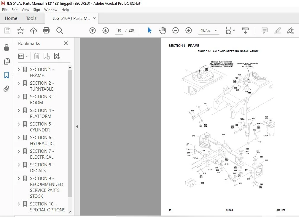 JLG 510AJ Parts Manual (3121182) - PDF DOWNLOAD (Eng) - Image 3