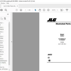 JLG 510AJ Parts Manual (3121294)  -  PDF DOWNLOAD   (ENG)