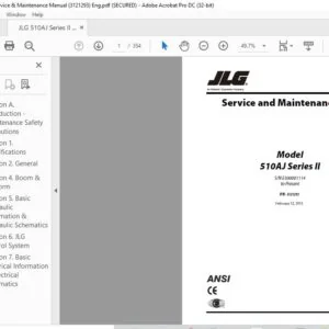 JLG 510AJ Series II Service & Maintenance Manual (3121293)  - PDF DOWNLOAD (Eng)