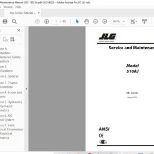 JLG 510AJ Service & Maintenance Manual (3121181) - PDF DOWNLOAD (En)