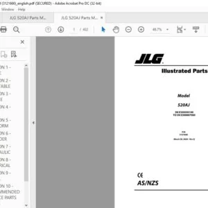 JLG 520AJ Parts Manual (3121666) - PDF DOWNLOAD