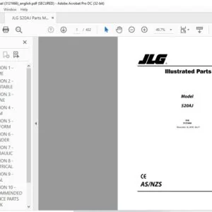 JLG 520AJ Parts Manual (3121666) - PDF DOWNLOAD (english)