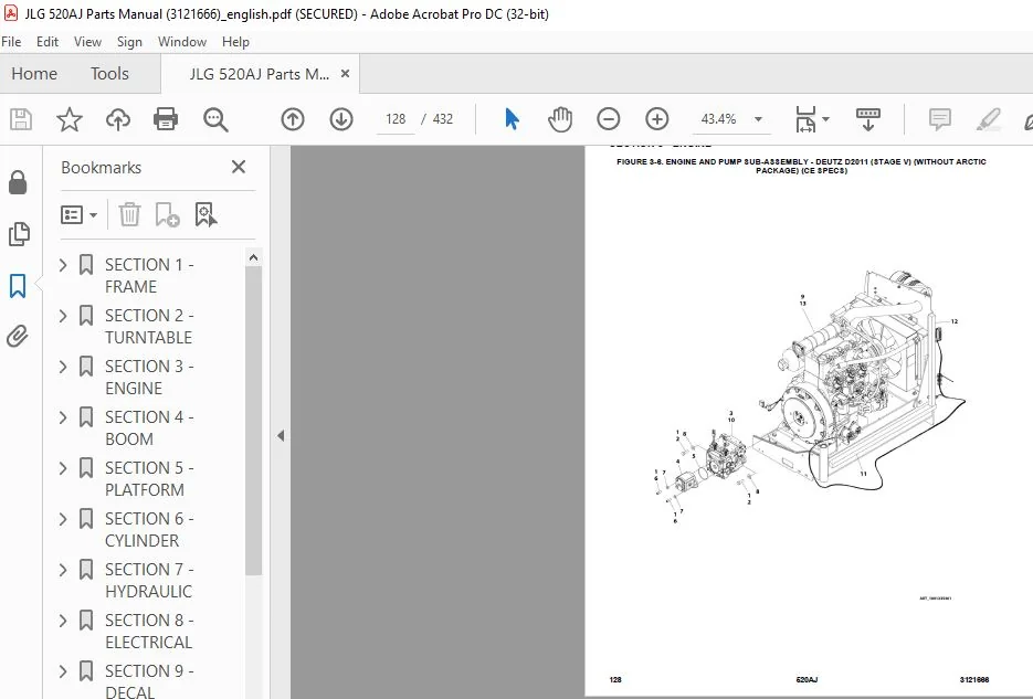 JLG 520AJ Parts Manual (3121666) - PDF DOWNLOAD (english) - Image 2