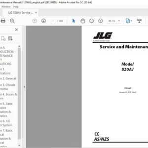 JLG 520AJ Service & Maintenance Manual (3121665) - PDF DOWNLOAD ( ENG)