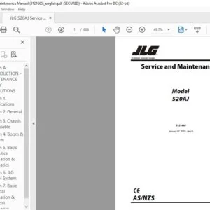 JLG 520AJ Service & Maintenance Manual (3121665) - PDF DOWNLOAD  (ENG)