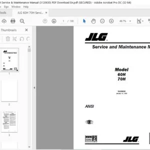 JLG 60H 70H Service & Maintenance Manual (3120631) PDF Download En