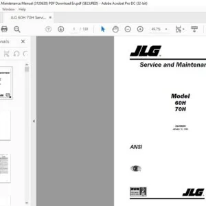 JLG 60H 70H Service & Maintenance Manual (3120630)  - PDF Download  (Eng)