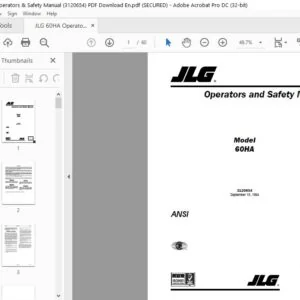 JLG 60HA Operators & Safety Manual (3120654) PDF - Download En