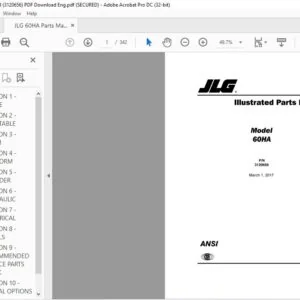 JLG 60HA Parts Manual (3120656)  - PDF Download  (Eng)