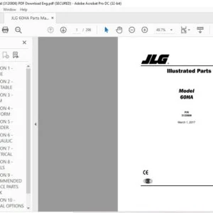 JLG 60HA Parts Manual (3120806)  - PDF Download