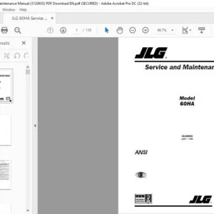 JLG 60HA Service & Maintenance Manual (3120655)  - PDF Download (Eng)